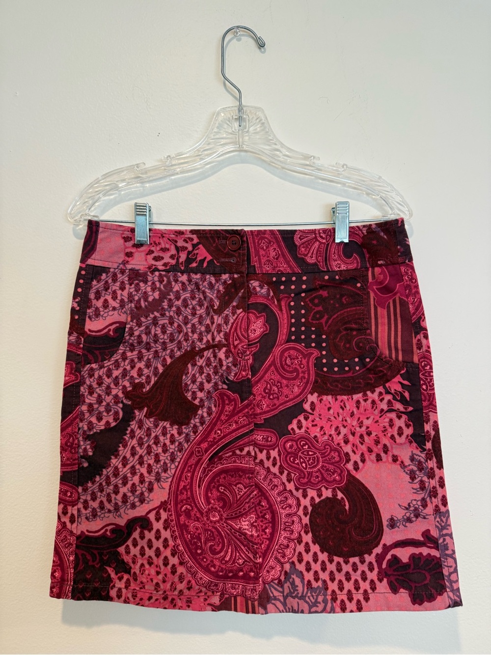 Ann Taylor Pink Paisley Print Mini Skirt Size 4